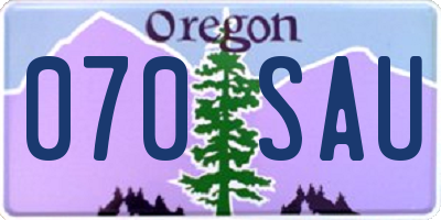 OR license plate 070SAU