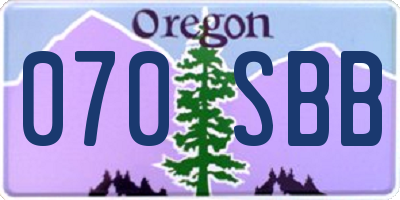 OR license plate 070SBB