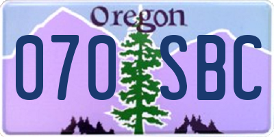 OR license plate 070SBC