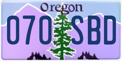 OR license plate 070SBD
