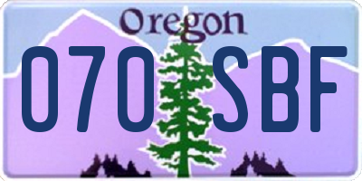 OR license plate 070SBF