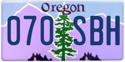 OR license plate 070SBH