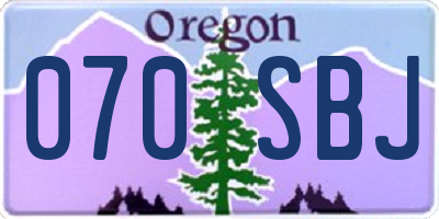 OR license plate 070SBJ
