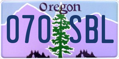OR license plate 070SBL