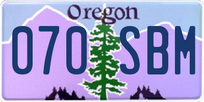 OR license plate 070SBM