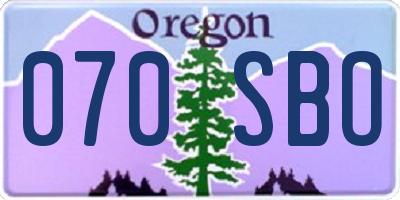 OR license plate 070SBO