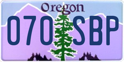 OR license plate 070SBP