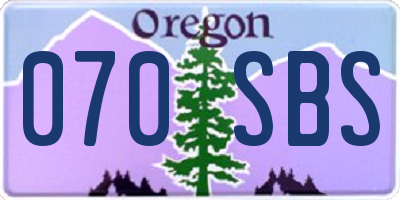 OR license plate 070SBS
