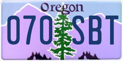 OR license plate 070SBT