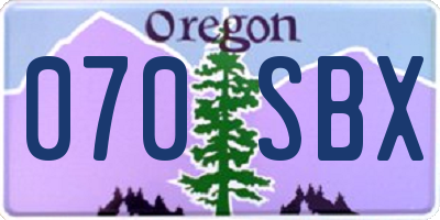 OR license plate 070SBX
