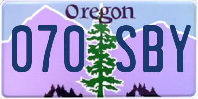 OR license plate 070SBY