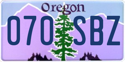OR license plate 070SBZ