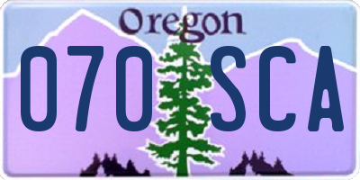 OR license plate 070SCA