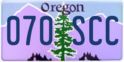OR license plate 070SCC