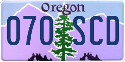 OR license plate 070SCD
