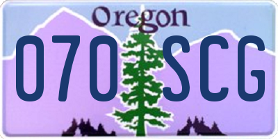OR license plate 070SCG