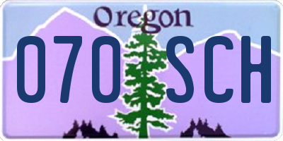 OR license plate 070SCH