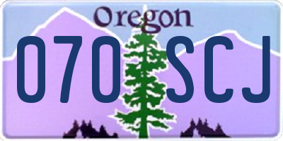 OR license plate 070SCJ