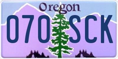 OR license plate 070SCK