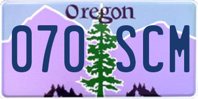 OR license plate 070SCM