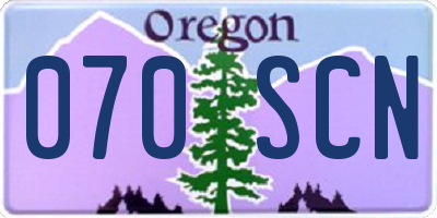OR license plate 070SCN
