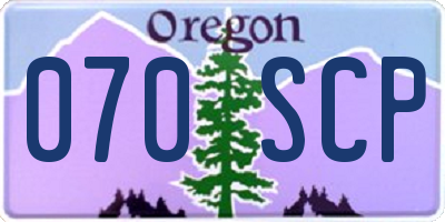 OR license plate 070SCP