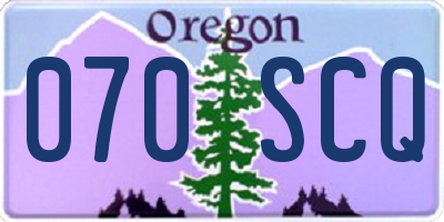 OR license plate 070SCQ