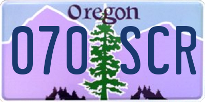 OR license plate 070SCR