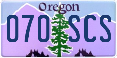 OR license plate 070SCS