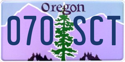 OR license plate 070SCT