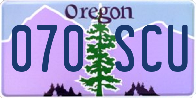 OR license plate 070SCU