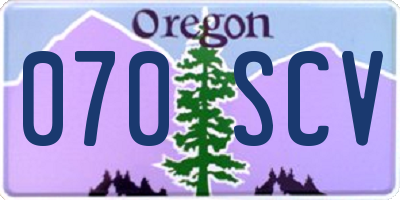 OR license plate 070SCV