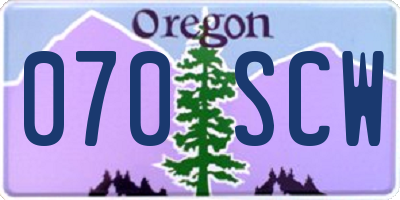 OR license plate 070SCW
