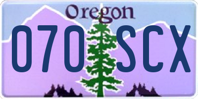 OR license plate 070SCX
