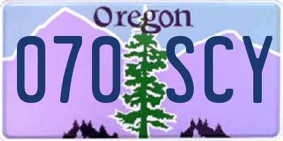 OR license plate 070SCY