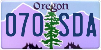OR license plate 070SDA
