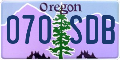 OR license plate 070SDB