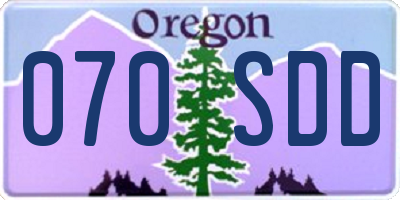 OR license plate 070SDD