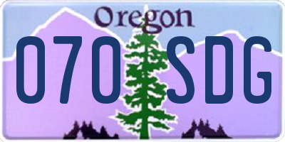 OR license plate 070SDG