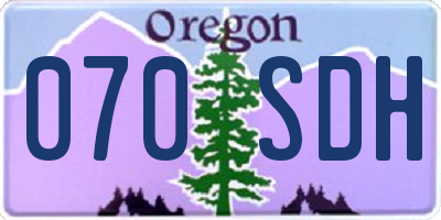 OR license plate 070SDH