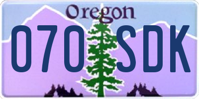 OR license plate 070SDK