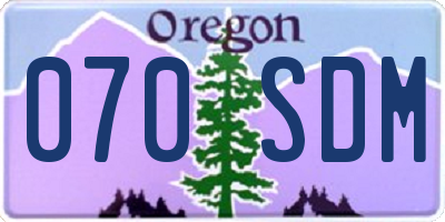 OR license plate 070SDM