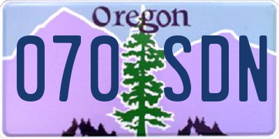 OR license plate 070SDN