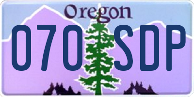 OR license plate 070SDP