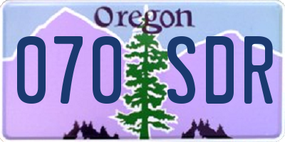 OR license plate 070SDR