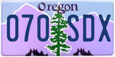 OR license plate 070SDX