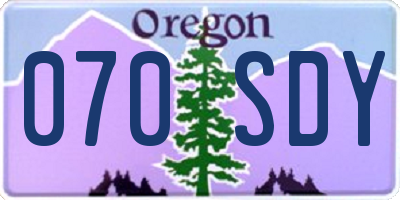 OR license plate 070SDY