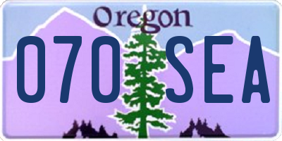 OR license plate 070SEA