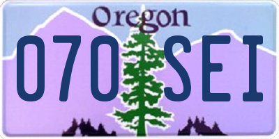 OR license plate 070SEI