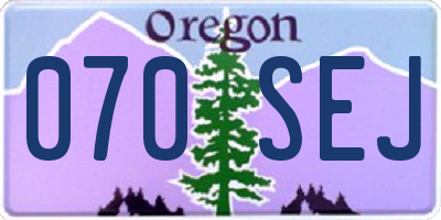OR license plate 070SEJ